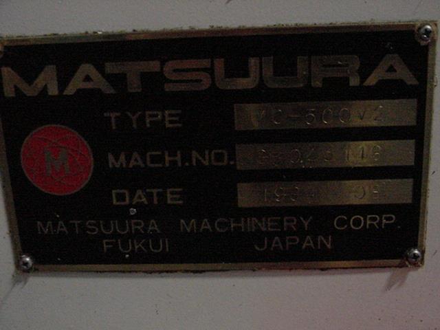 Matsuura 500 V-2, Machine ID: 6119